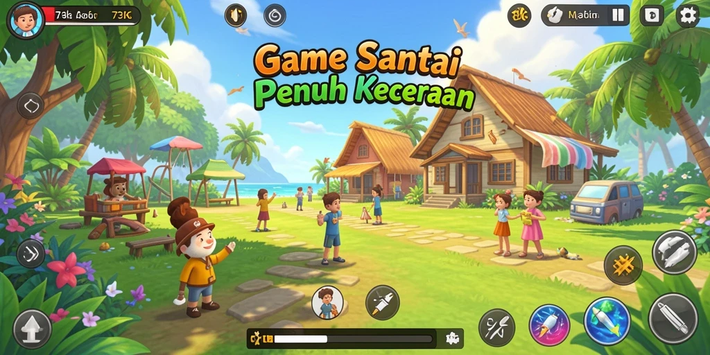 Gameplay menarik dari 73K yang penuh warna dan ceria.