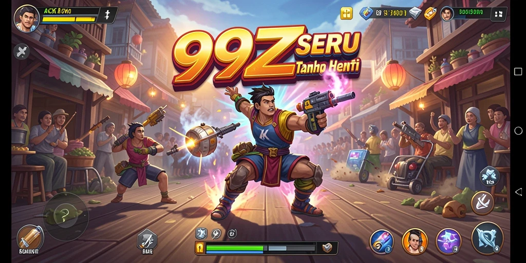 Tangkapan layar menunjukkan aksi intens dalam game 99ZK.