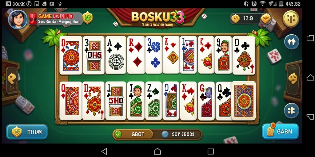 Tampilan gameplay menarik dalam permainan Domino BOSKU33.
