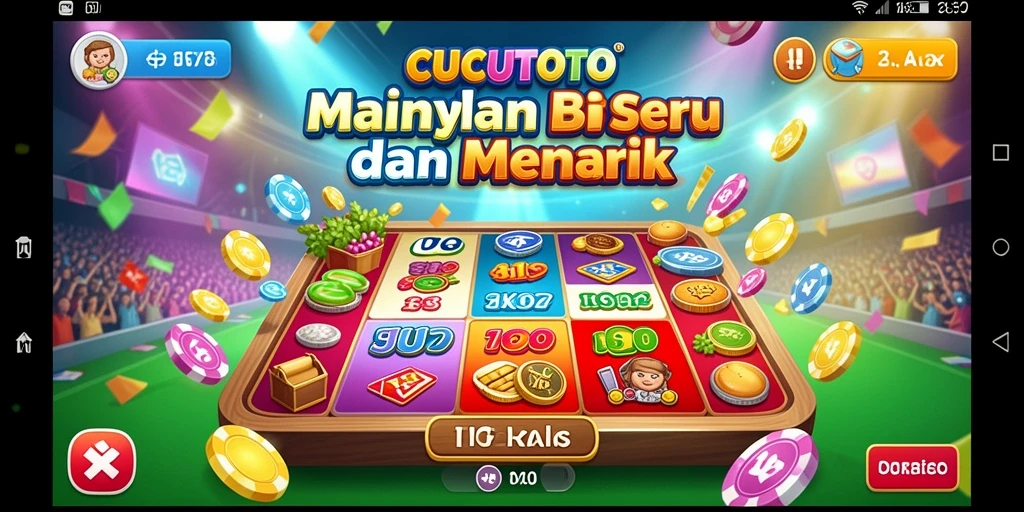 Tampilan gameplay CUCUTOTO yang sangat menarik dan penuh warna.
