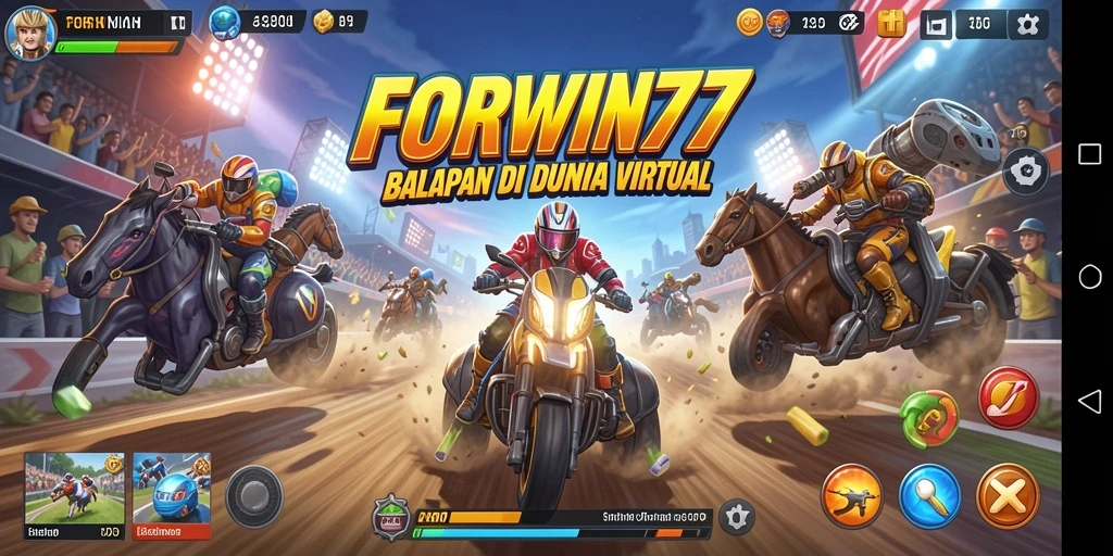 Gameplay balapan yang mendebarkan dalam FORWIN77.