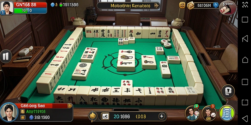 Tampilan gameplay Mahjong yang menarik dan interaktif.