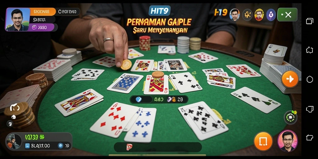 Tampilan gameplay menarik dari HIT9 saat bermain Gaple.