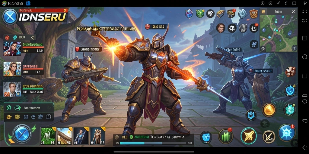 Tangkapan layar utama IDNSERU menampilkan gameplay SLG yang menyenangkan.