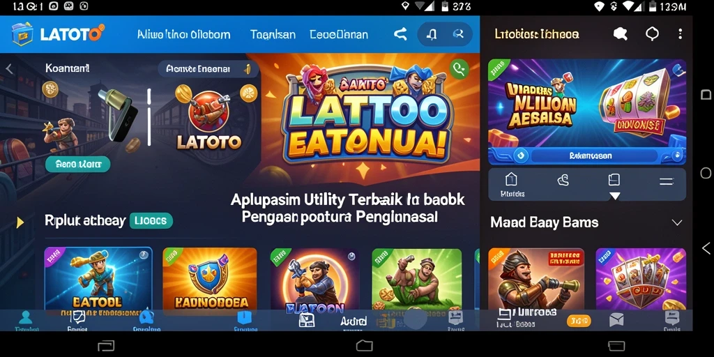 Tampilan antarmuka LATOTO yang sederhana dan intuitif
