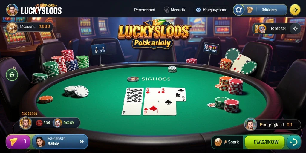 Tampilan gameplay seru LUCKYSLOTS yang menampilkan poker mendebarkan.