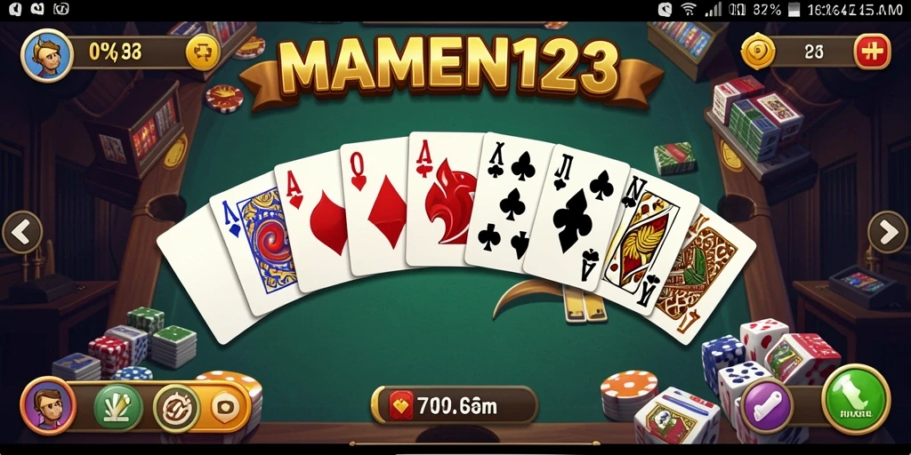 Tampilan gameplay seru dalam MAMEN123 yang membuat ketagihan.