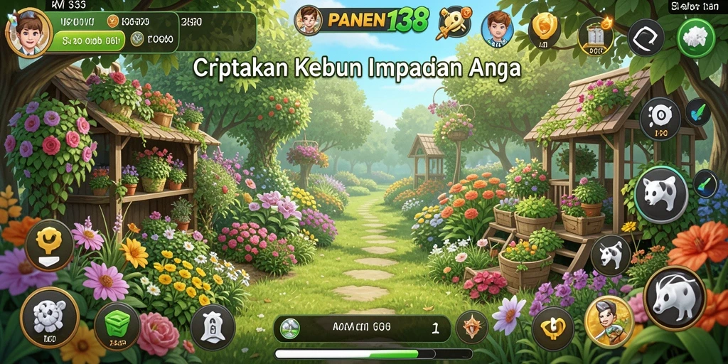 Screenshot PANEN138 menampilkan suasana kebun yang hijau dan asri.
