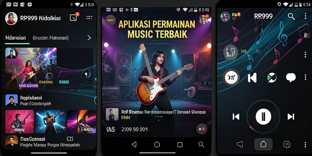 Screenshot RR999 menampilkan gameplay musik yang menarik dan penuh warna.
